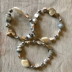 NWOT! Set of 3 Stone expandable bracelets